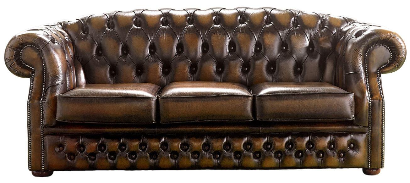 Chesterfield Handmade Buckingham 3 Seater Sofa Antique Autumn Tan Leather