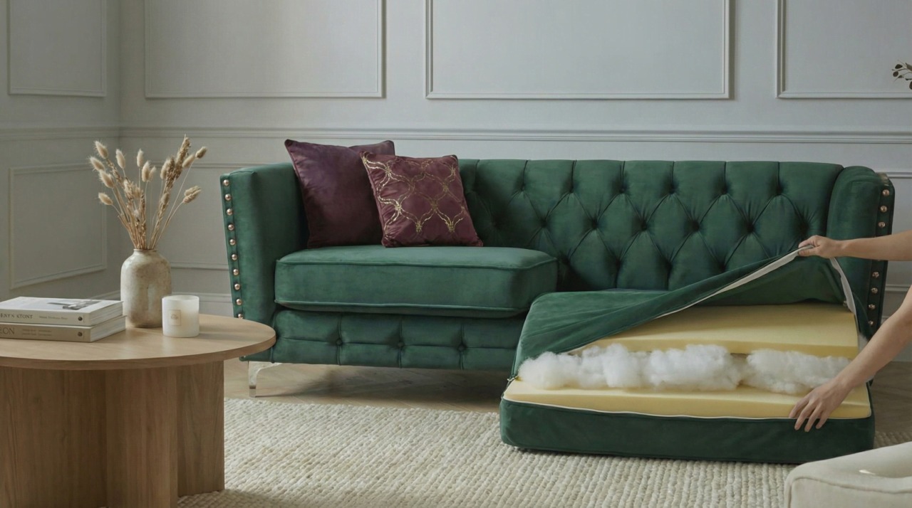 Taking Off a Chesterfield Cushion Cover