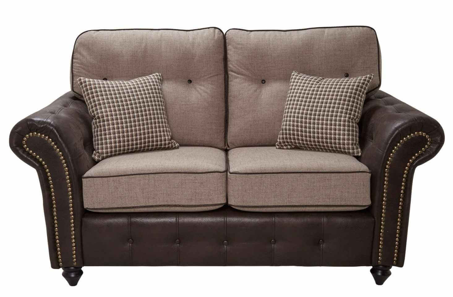 anne 2 seater fabric sofa grampian coffee brown