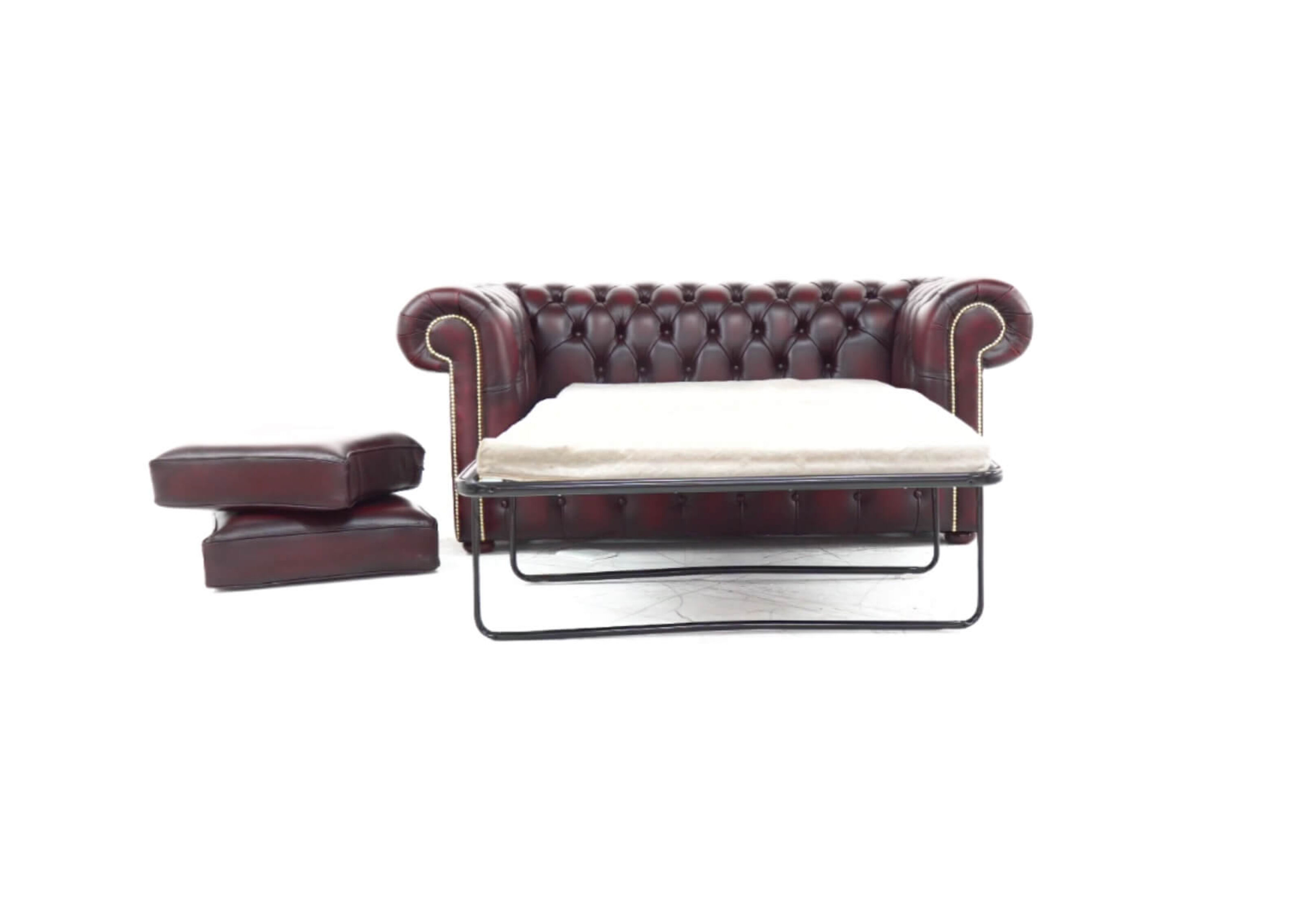 chesterfield 2 seater sofa bed antique oxblood