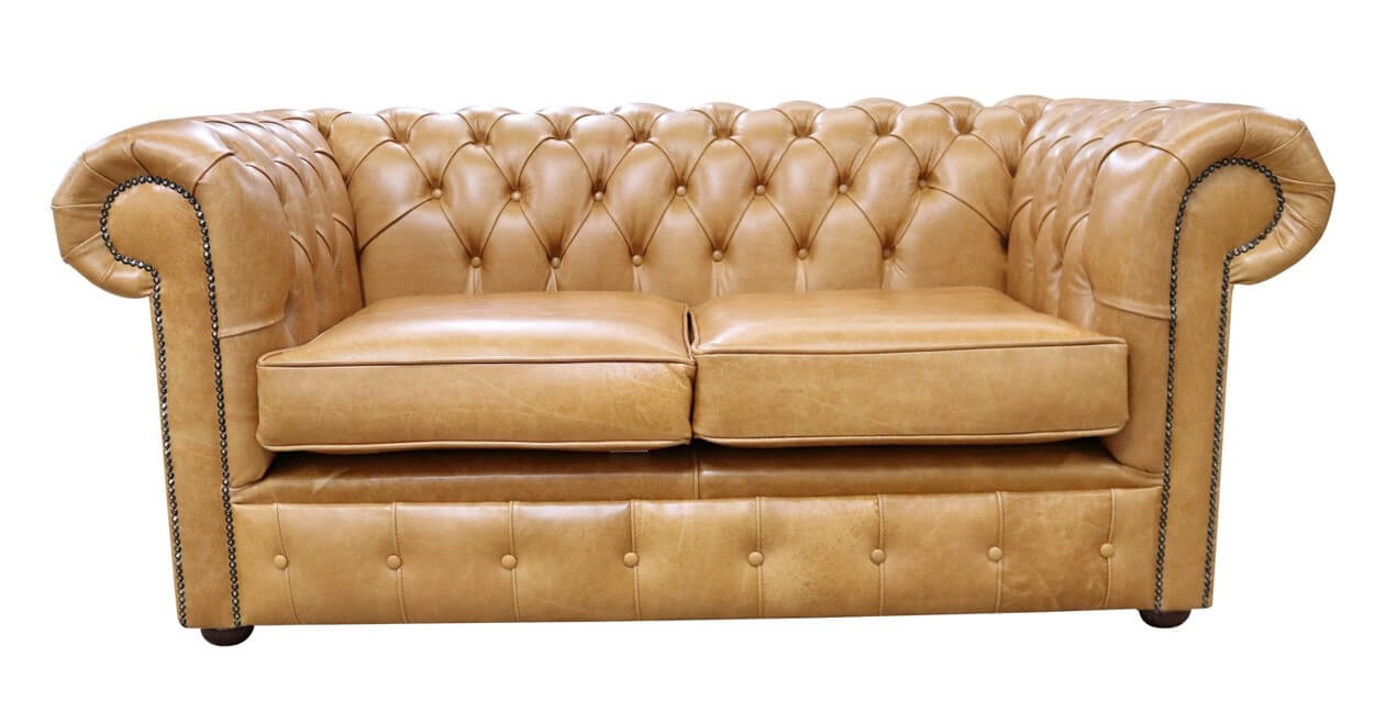 chesterfield 2 seater sofa old english buckskin leather