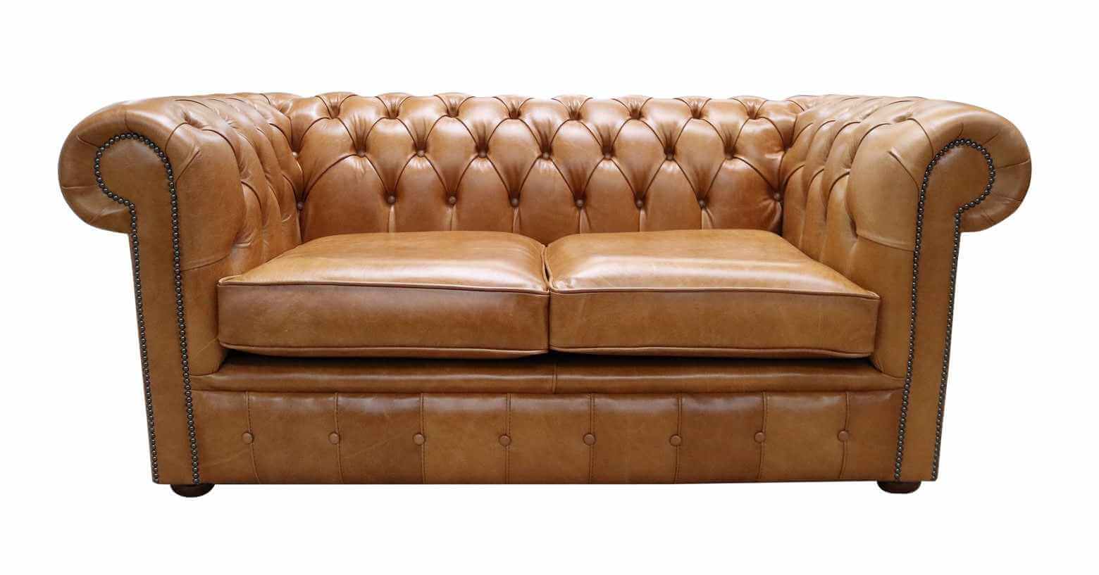 chesterfield 2 seater sofa old english tan leather