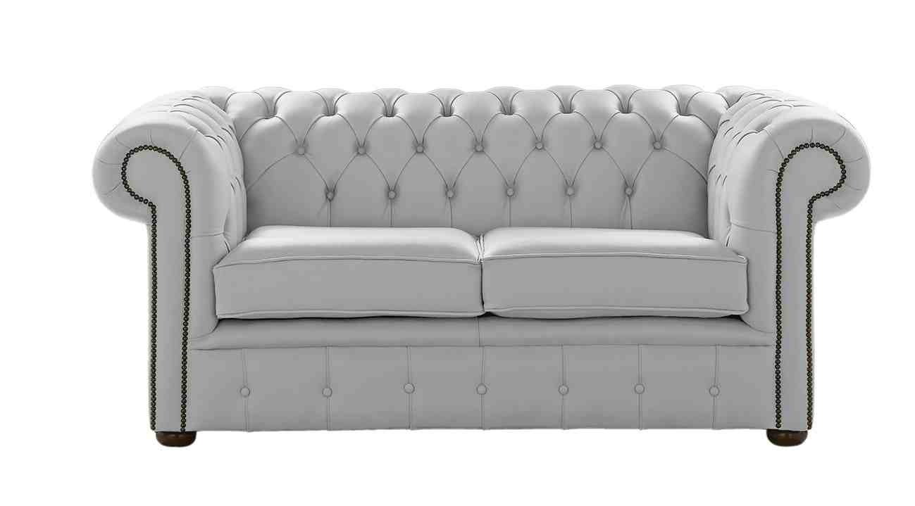 chesterfield 2 seater sofa shelly silver grey leather