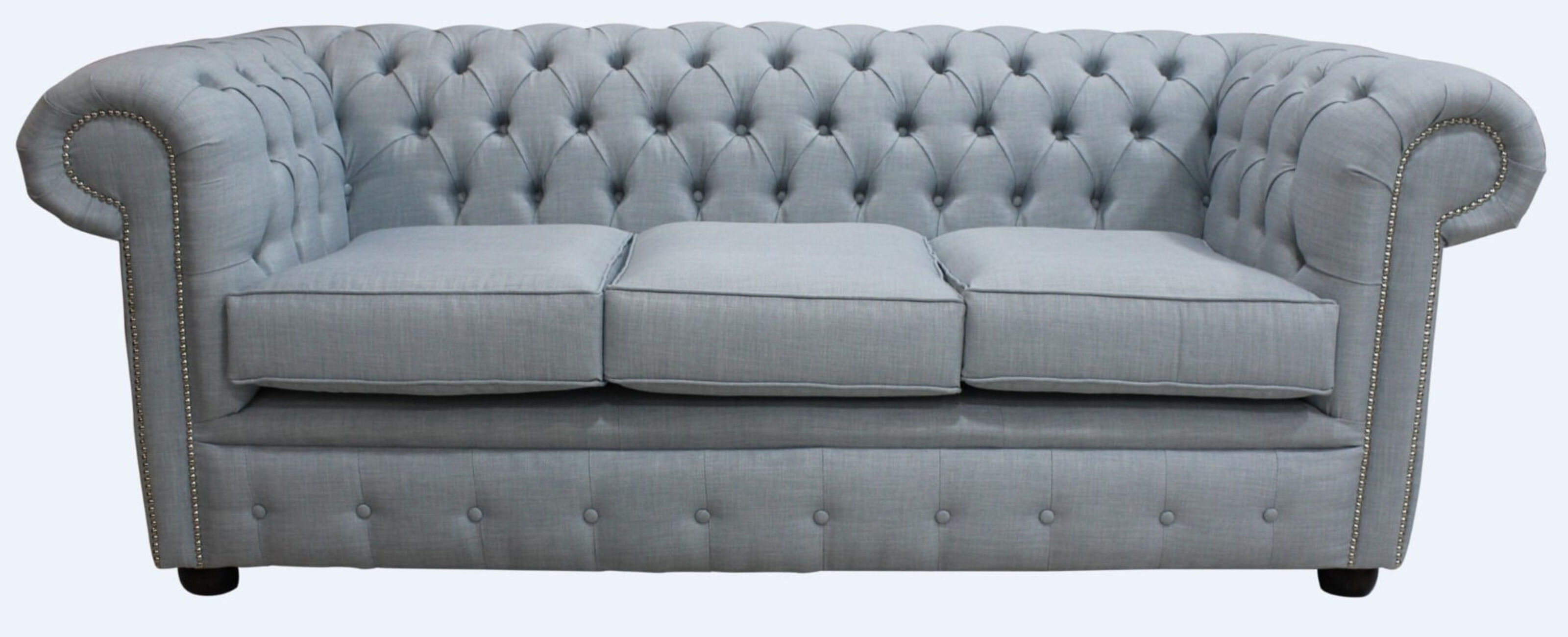 chesterfield 3 seater sofa charles sky blue