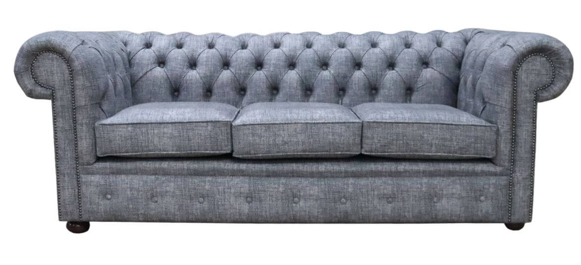 chesterfield 3 seater sofa settee maya charcoal grey