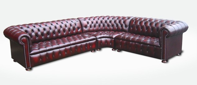 chesterfield corner leather unit sofa settee