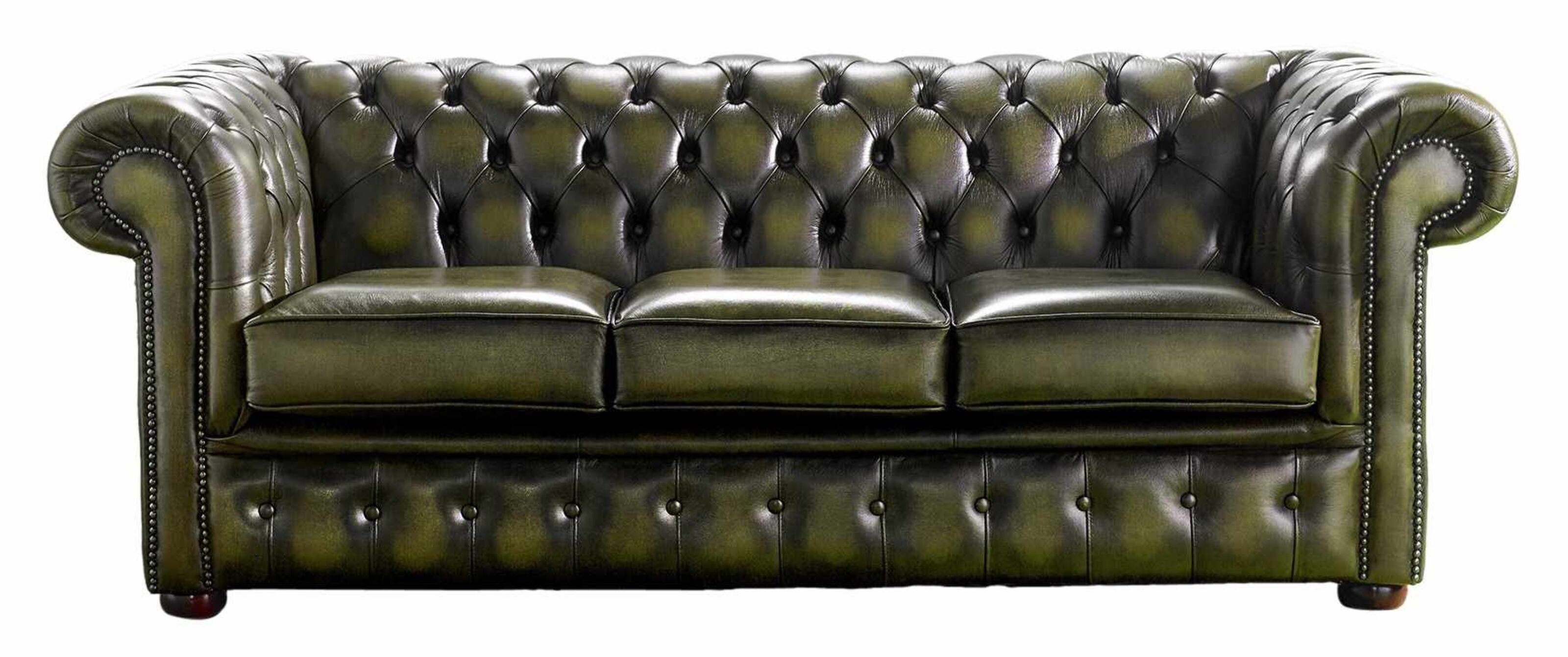 chesterfield handmade 3 seater sofa antique olive leather