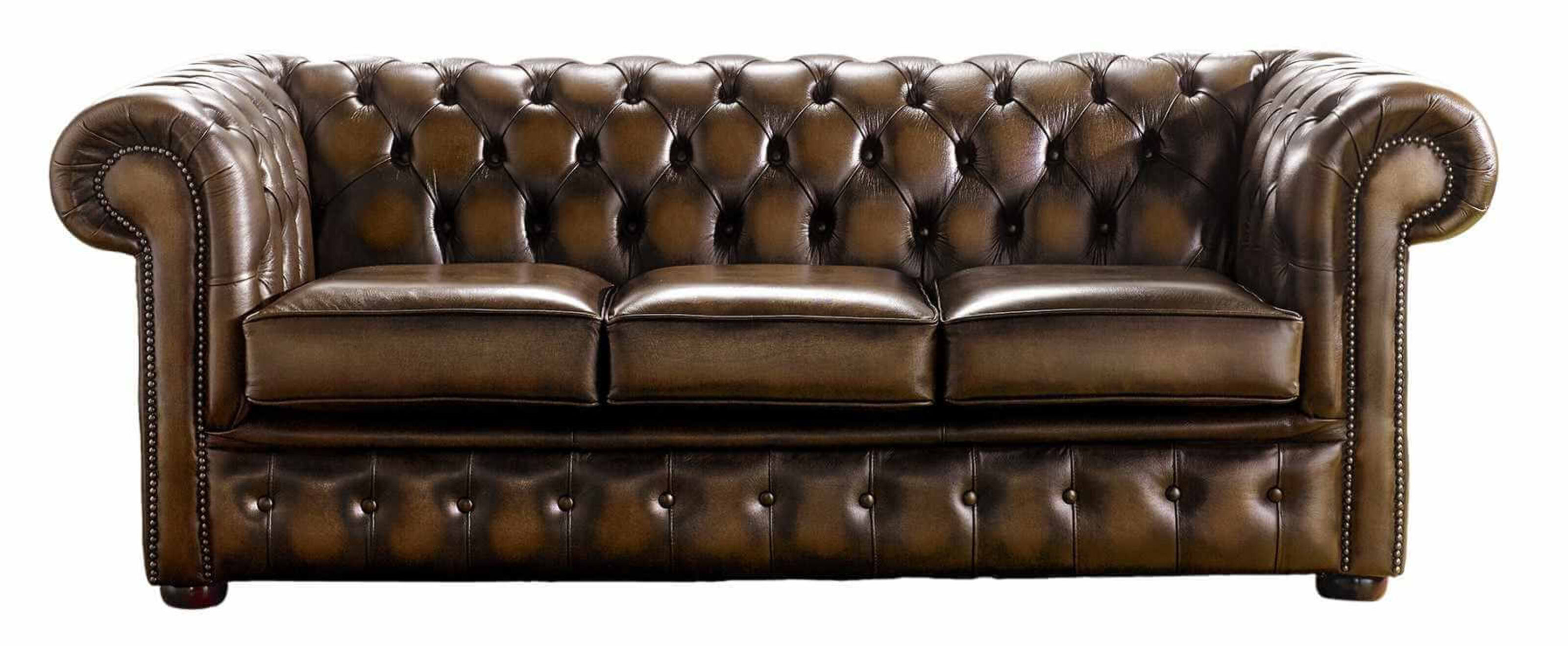 chesterfield handmade 3 seater sofa antique tan