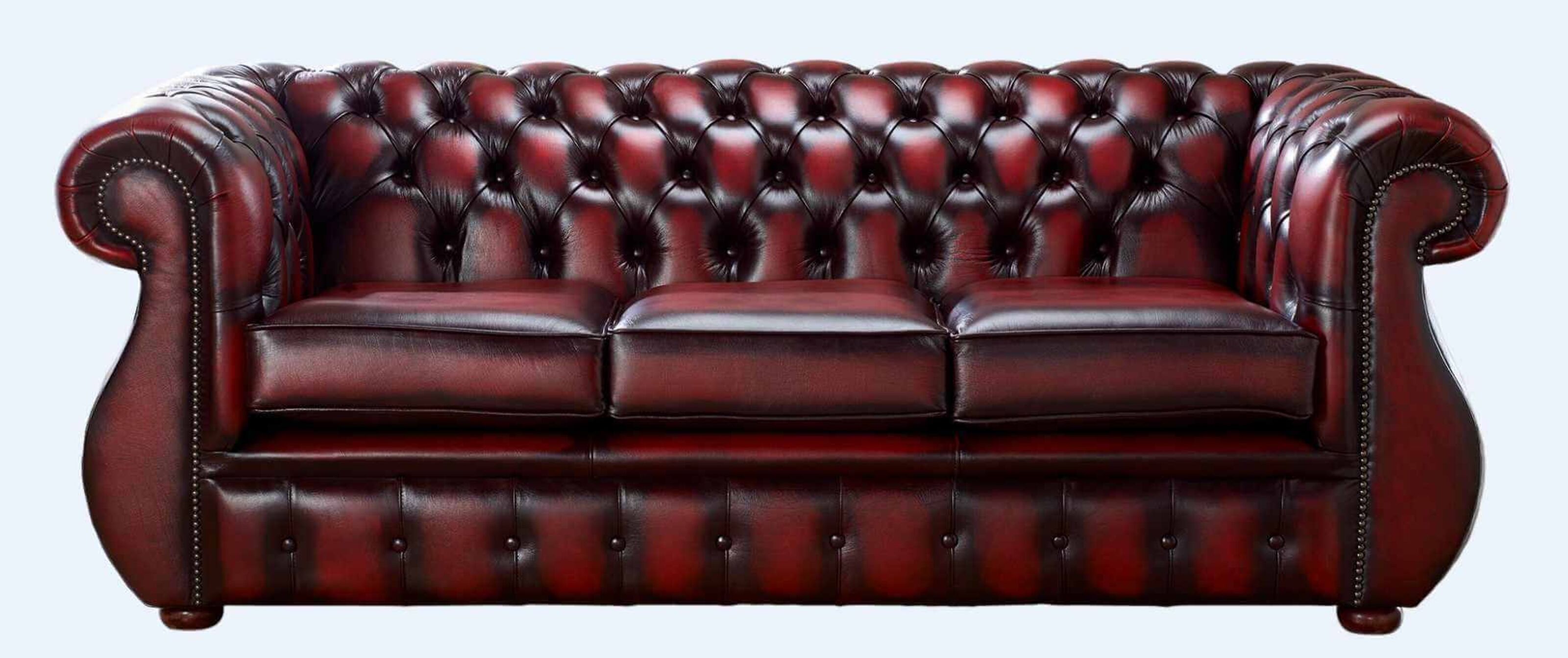 chesterfield kimberley 3 seater sofa antique oxblood leather