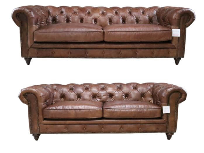 earle chesterfield sofa suite chocolate brown leather