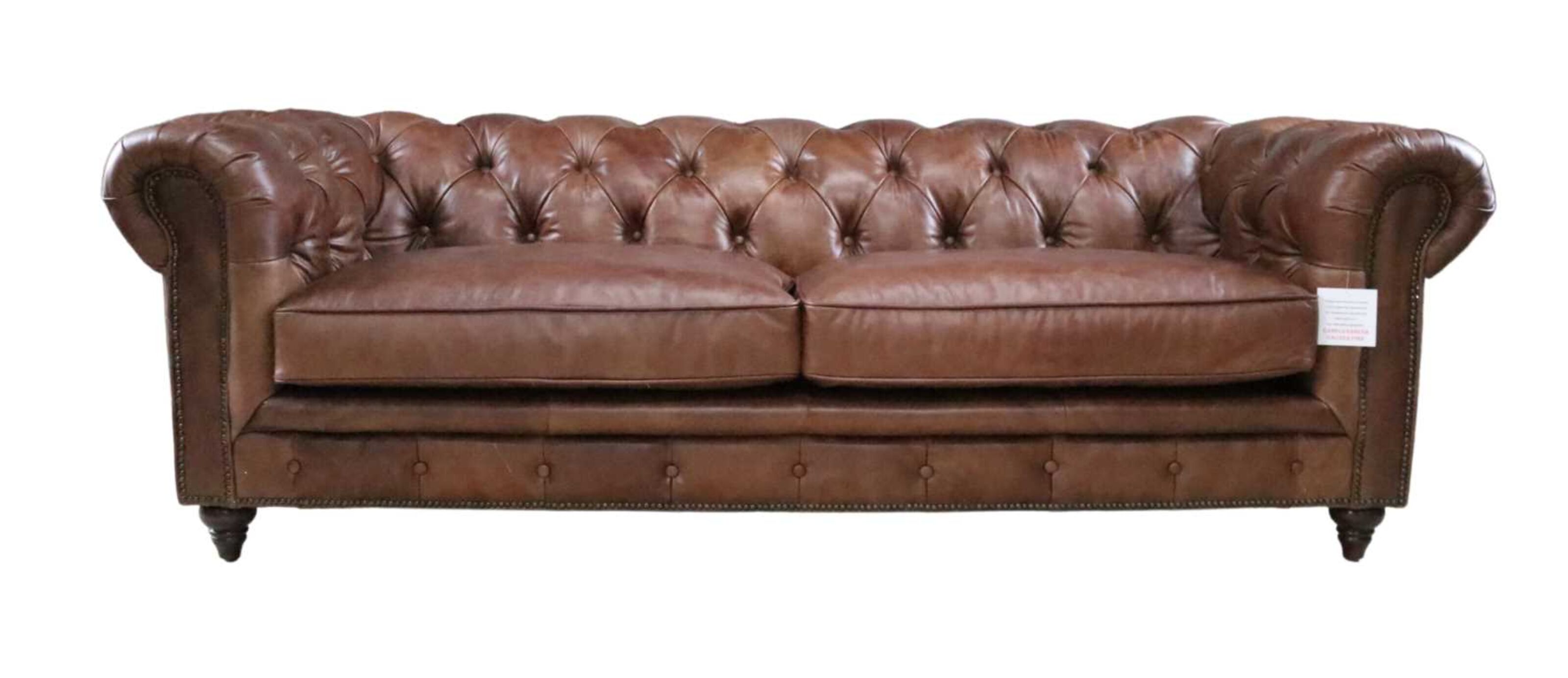 earle grande chesterfield nappa chocolate brown leather sofa 3 seater