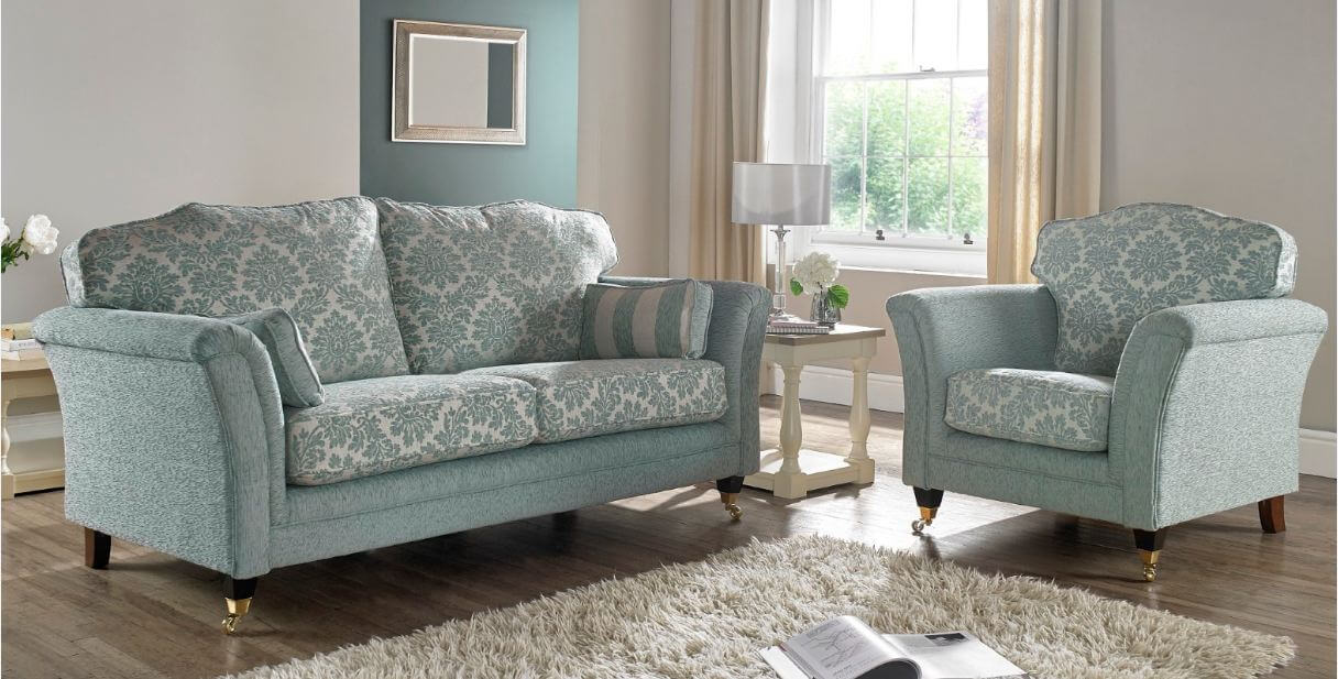 galaxy duck egg blue sofa suite fabric