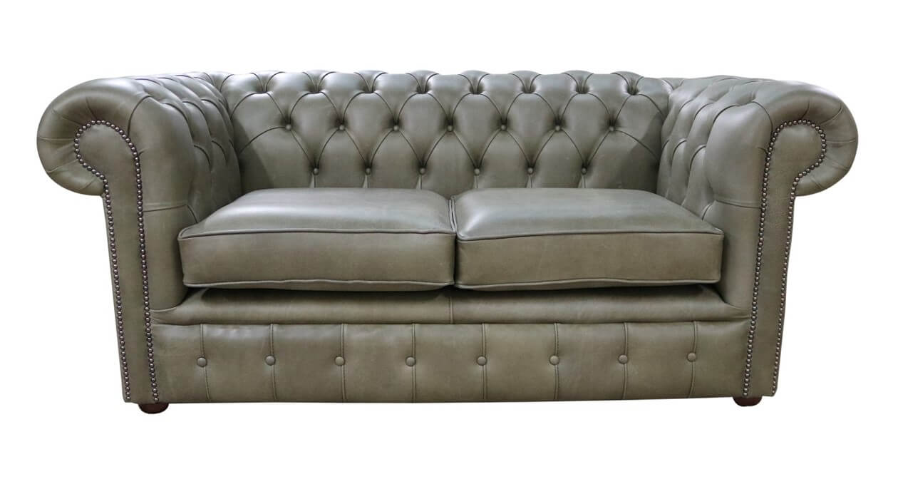 chesterfield 2 seater sofa selvaggio sagew green leather sofa