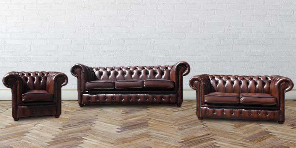 Elegant Chesterfield Sofa Collection Stylish 3-Seater 2-Seater and Armchair Set  %Post Title