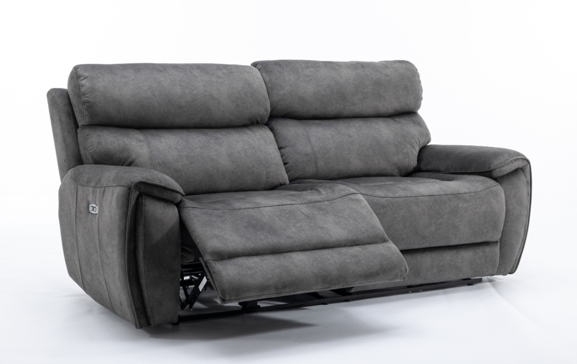 dino 3 seater reclining black sofa (1)