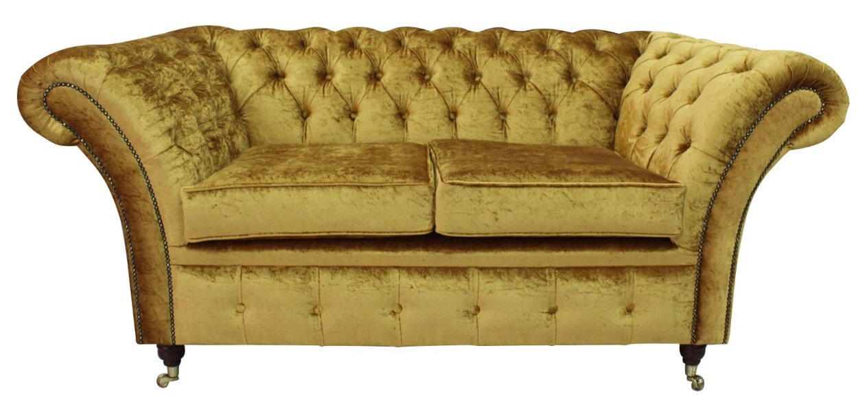 Chesterfield Balmoral 2 Seater Sofa Boutique Gold Velvet Fabric