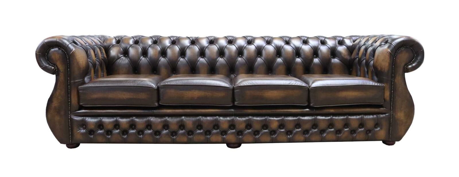 Chesterfield Kimberley 4 Seater Antique Gold Leather Sofa Offer