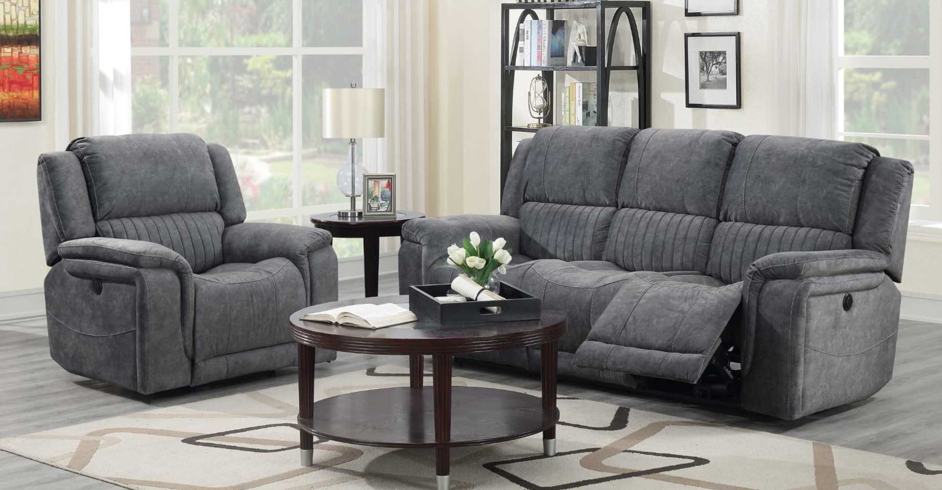 Dakota 3 1 Reclining Sofa Suite Grey Fabric Designer Sofas 4U