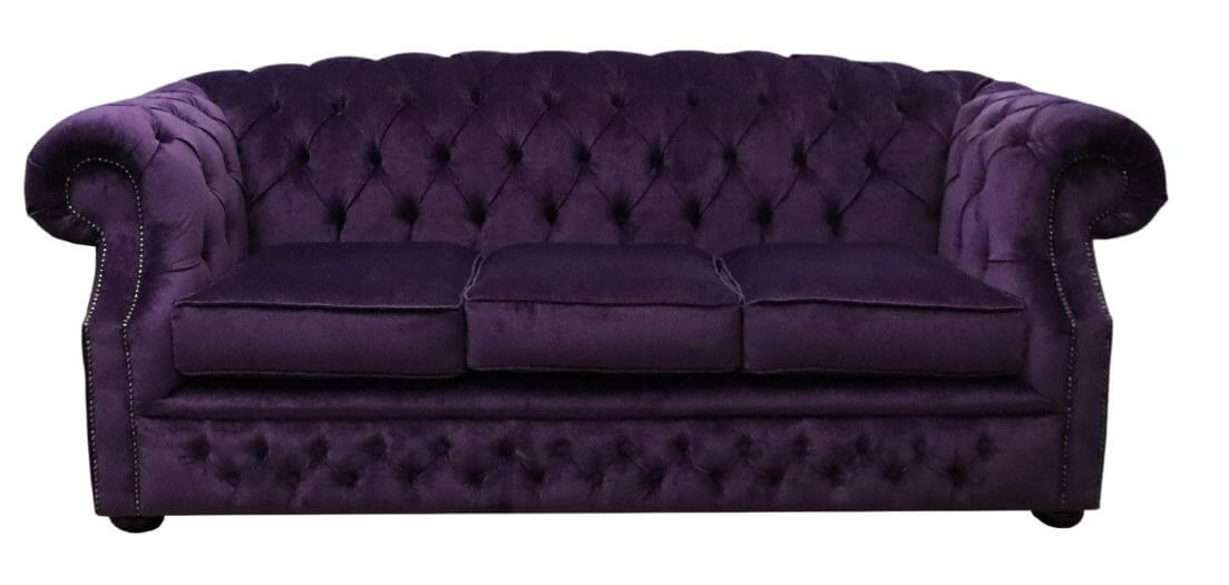 Chesterfield Buckingham 3 Seater Sofa Velluto Amethyst Fabric ...