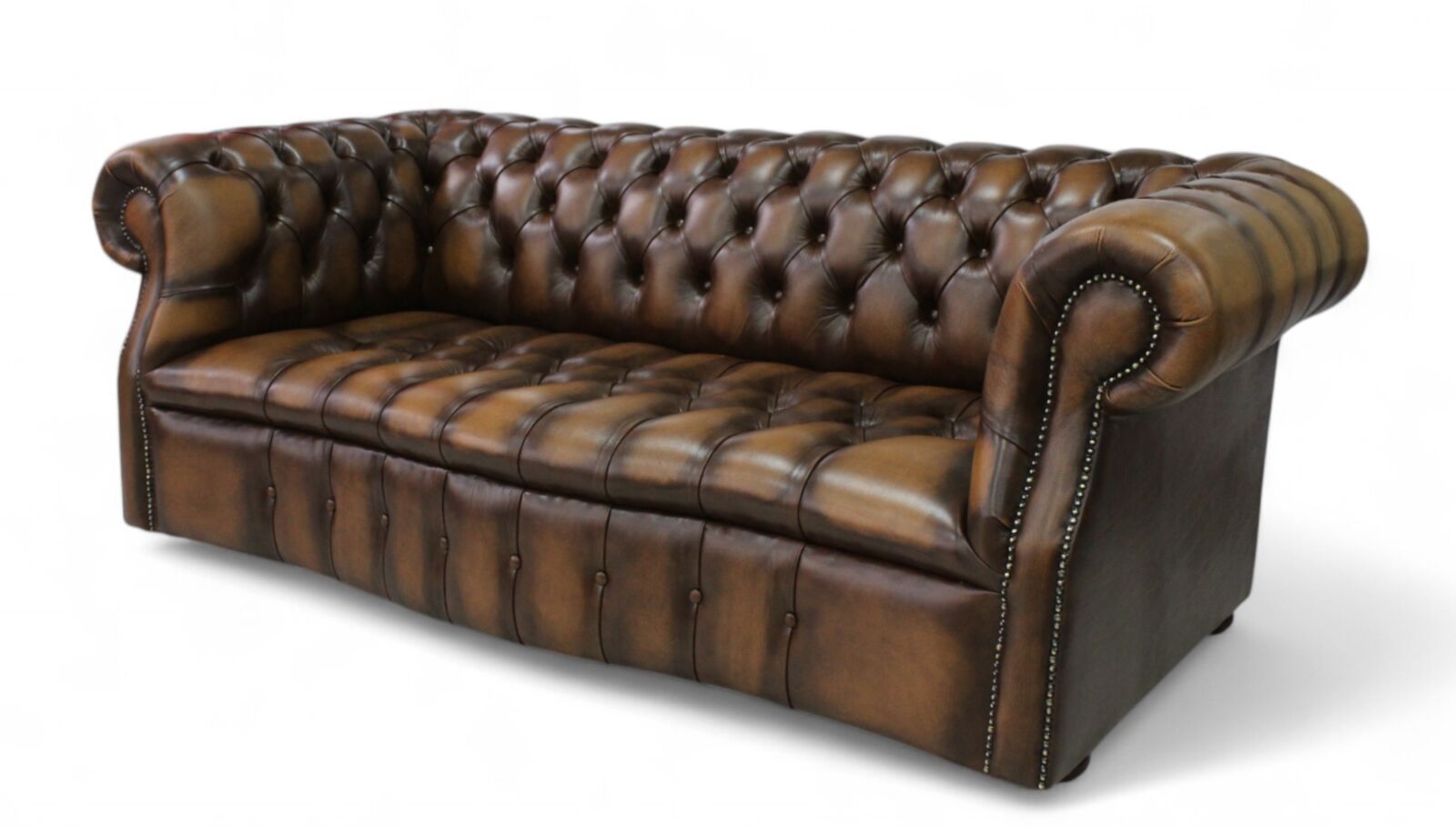 Product photograph of Chesterfield Darcy 3 Seater Leather Sofa Antique Tan from Designer Sofas 4U