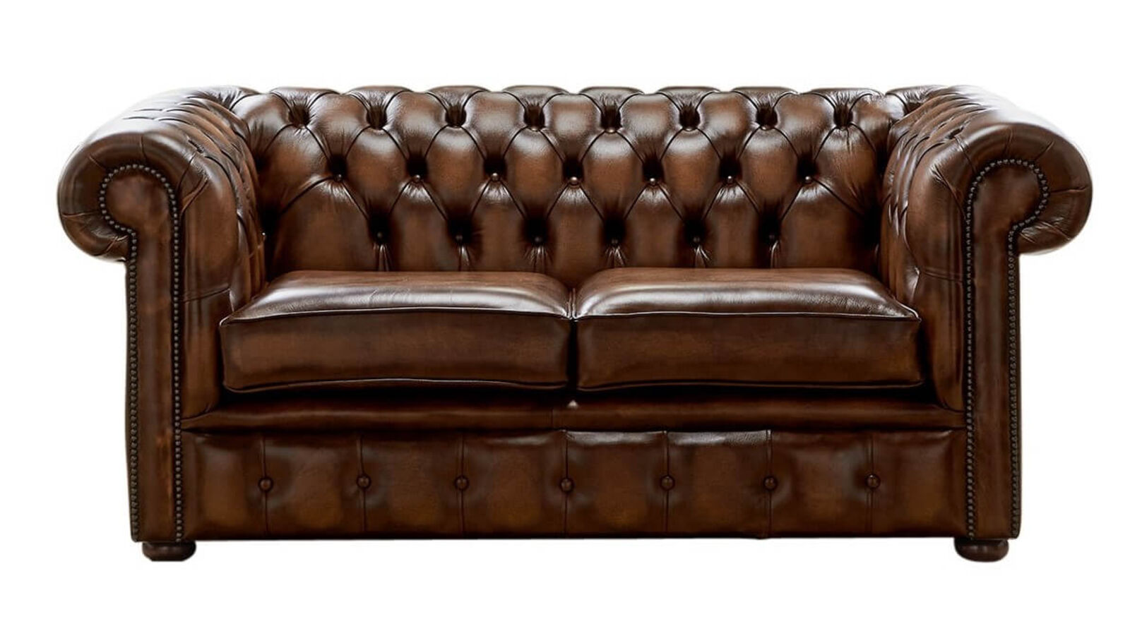 Product photograph of Chesterfield 2 Seater Antique Autumn Tan Leather Sofa Settee from Designer Sofas 4U