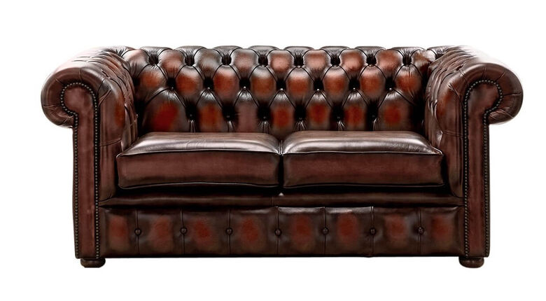 Chesterfield 2 Seater Sofa Settee Antique Green Real Leather | Designer ...