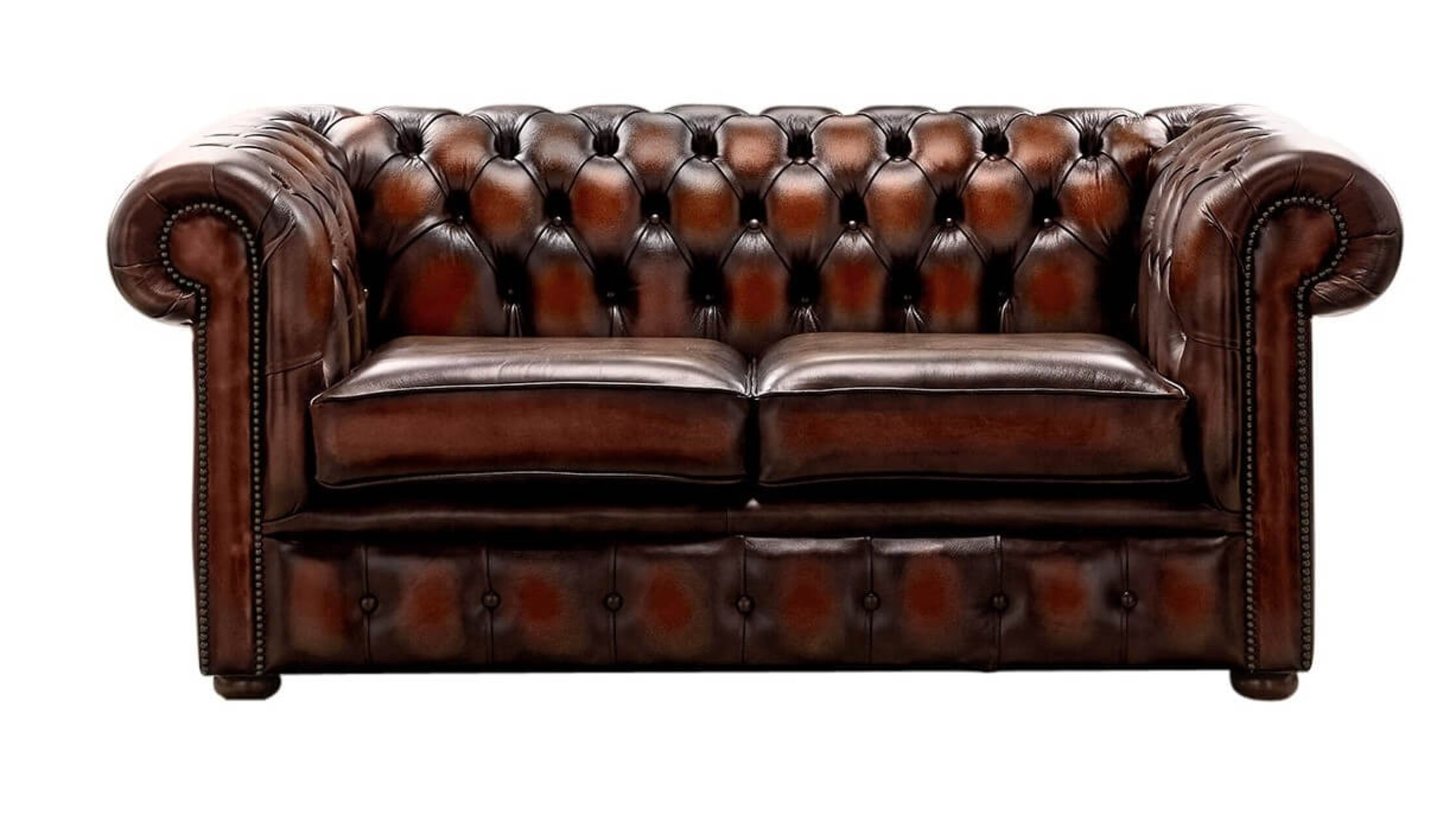 DesignerSofas4U | Antique Rust leather Chesterfield Sofa