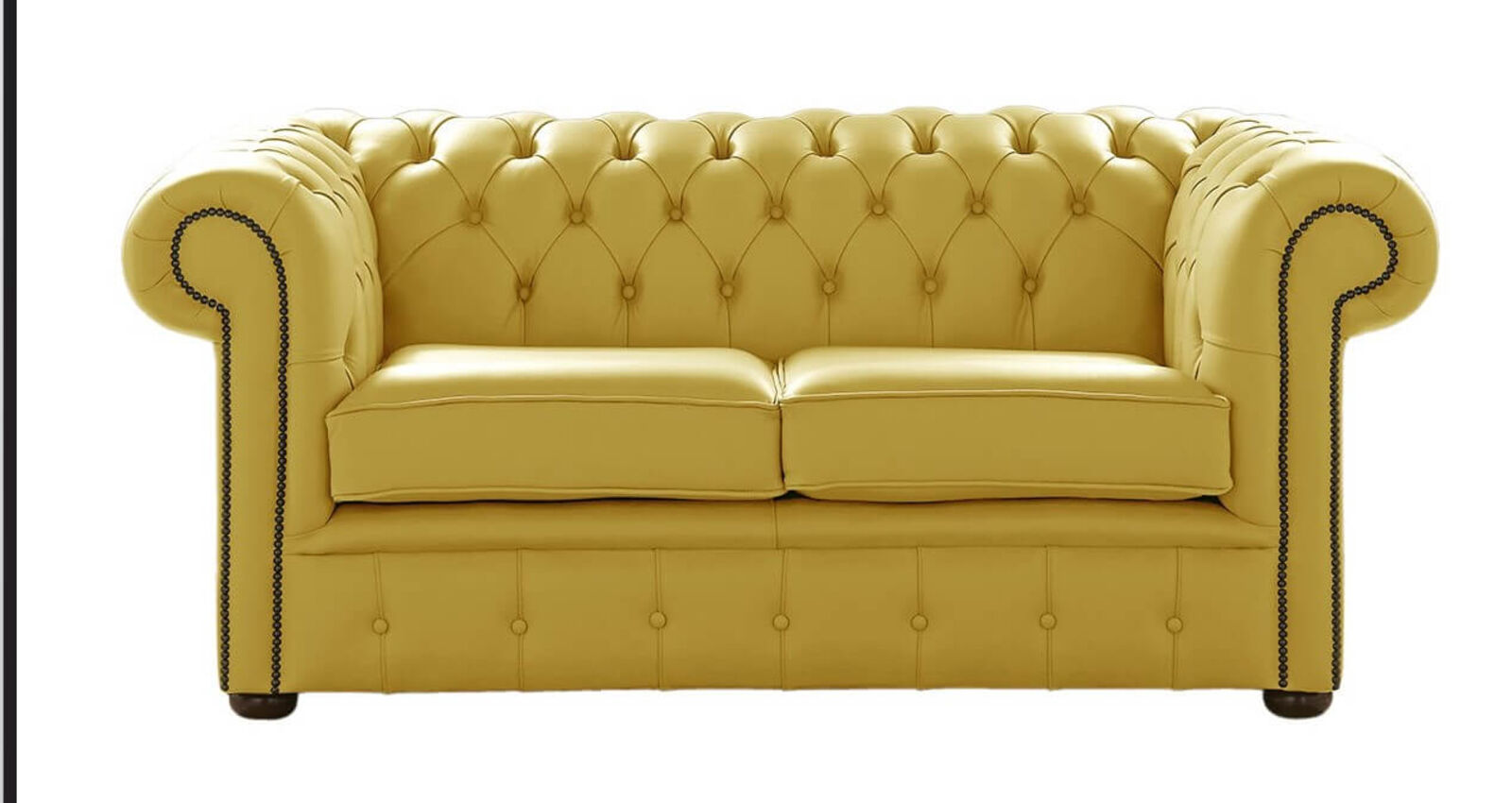 Product photograph of Chesterfield 2 Seater Shelly Deluca Leather Sofa Settee from Designer Sofas 4U