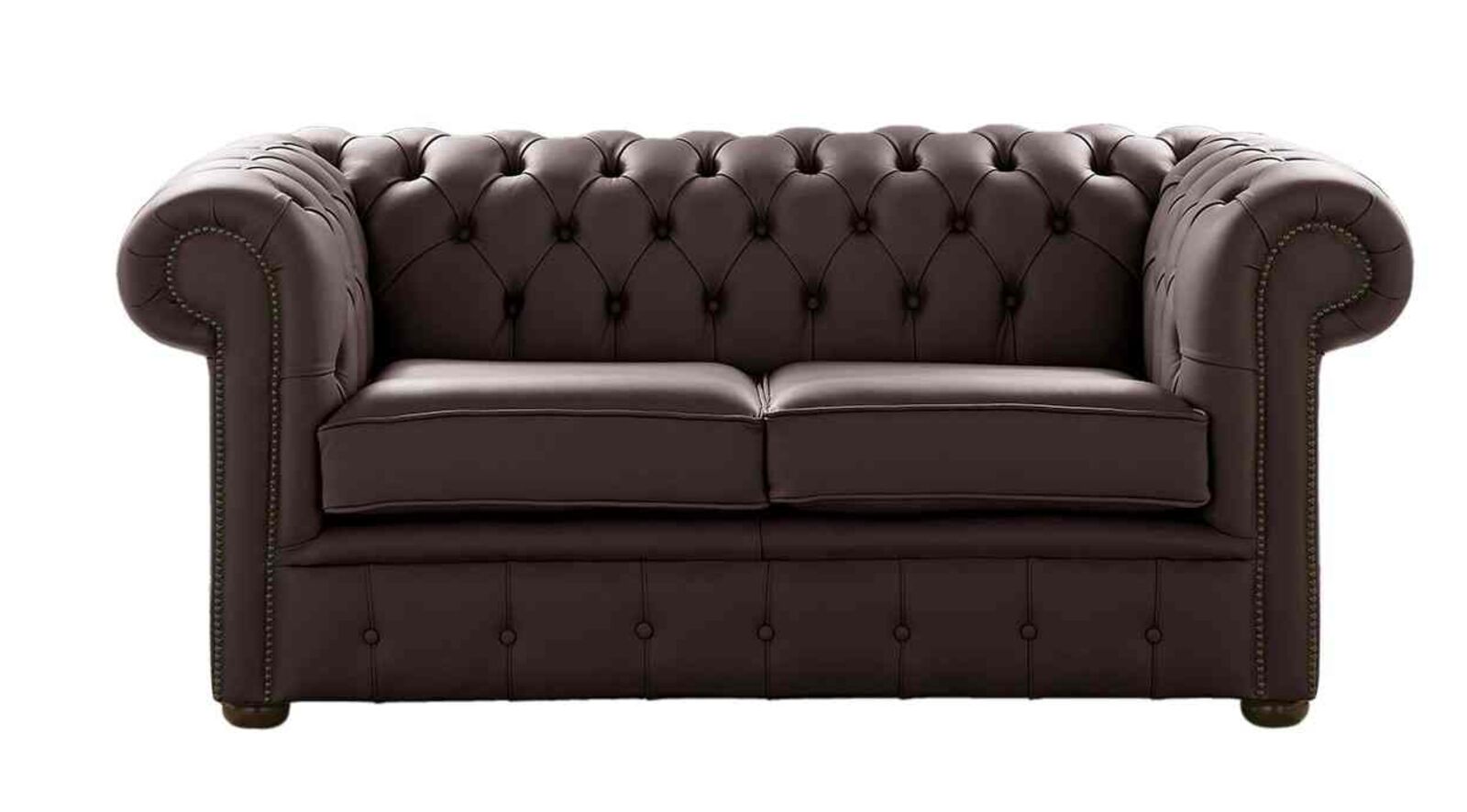 Product photograph of Chesterfield 2 Seater Shelly Mocca Brown Leather Sofa Settee from Designer Sofas 4U