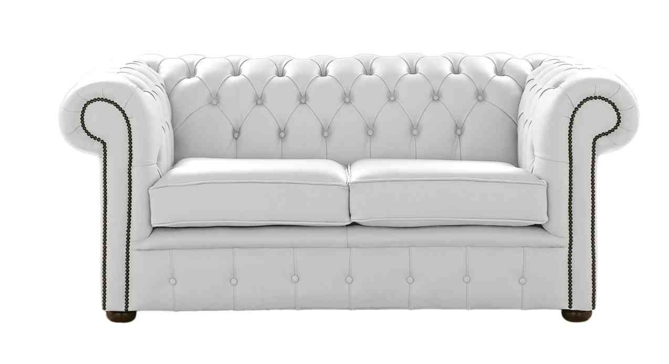 white faux leather chesterfield sofa