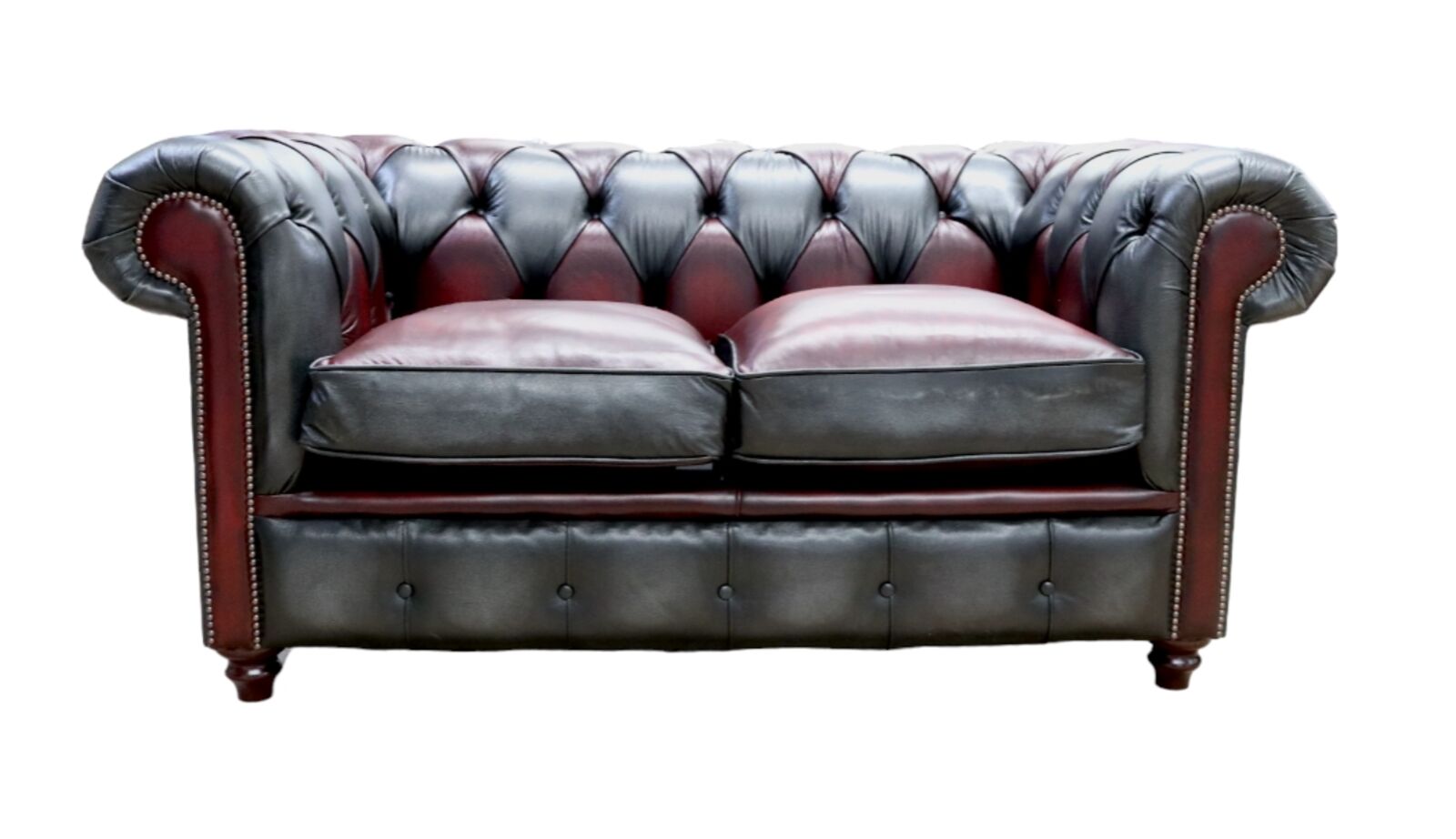 Product photograph of Duke Patchwork Devil Chesterfield 2 Seater Sofa Settee Antique Leather from Designer Sofas 4U