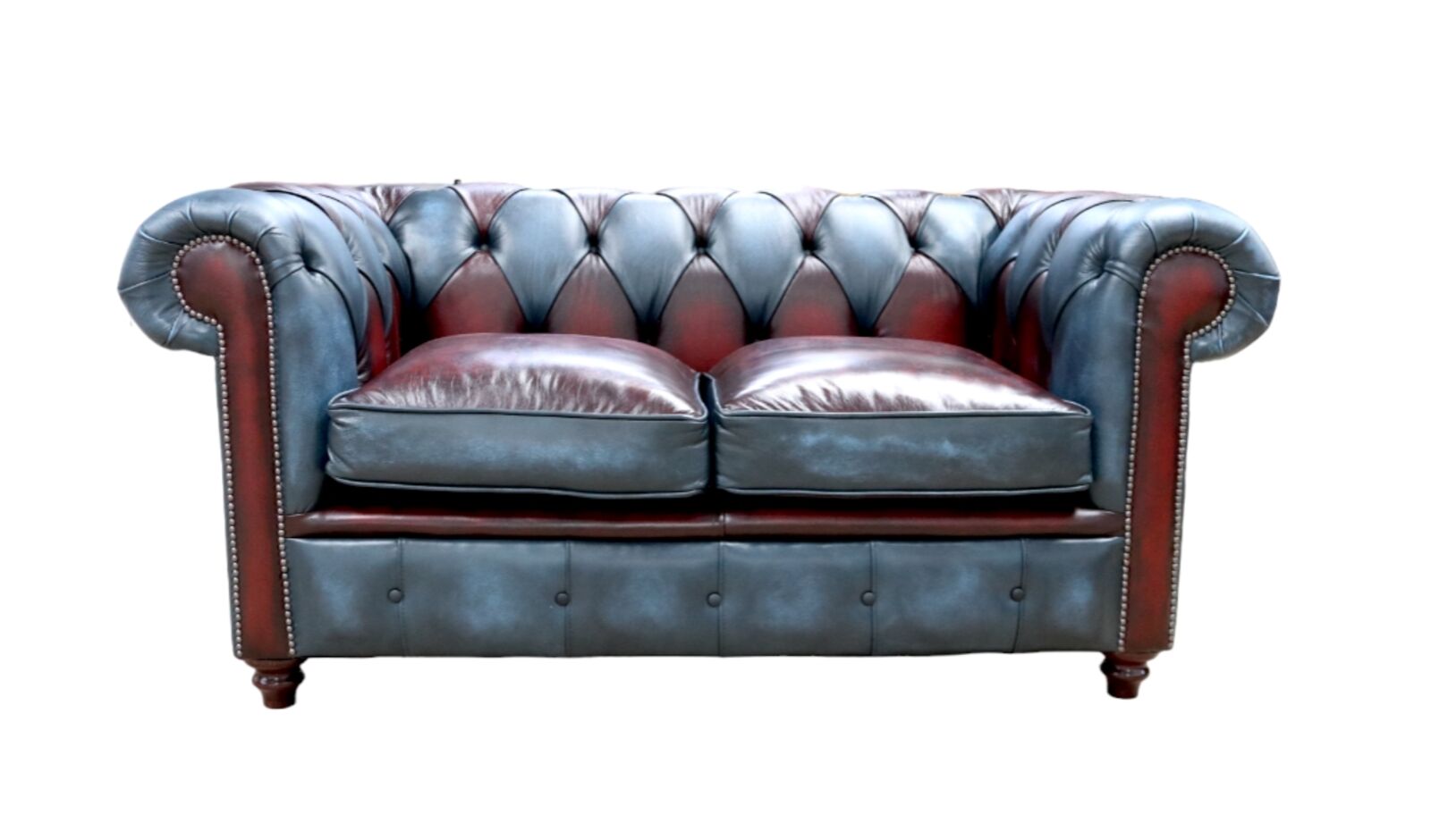 Product photograph of Duke Patchwork Timeless Chesterfield 2 Seater Sofa Settee Antique Leather from Designer Sofas 4U