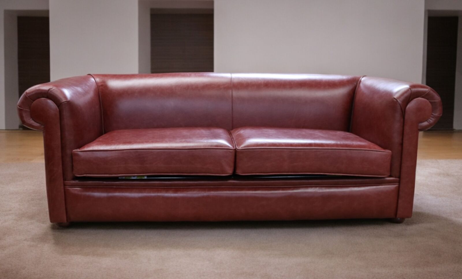 Product photograph of Chesterfield 1930 3 Seater Settee Old English Chestnut Leather Sofa from Designer Sofas 4U