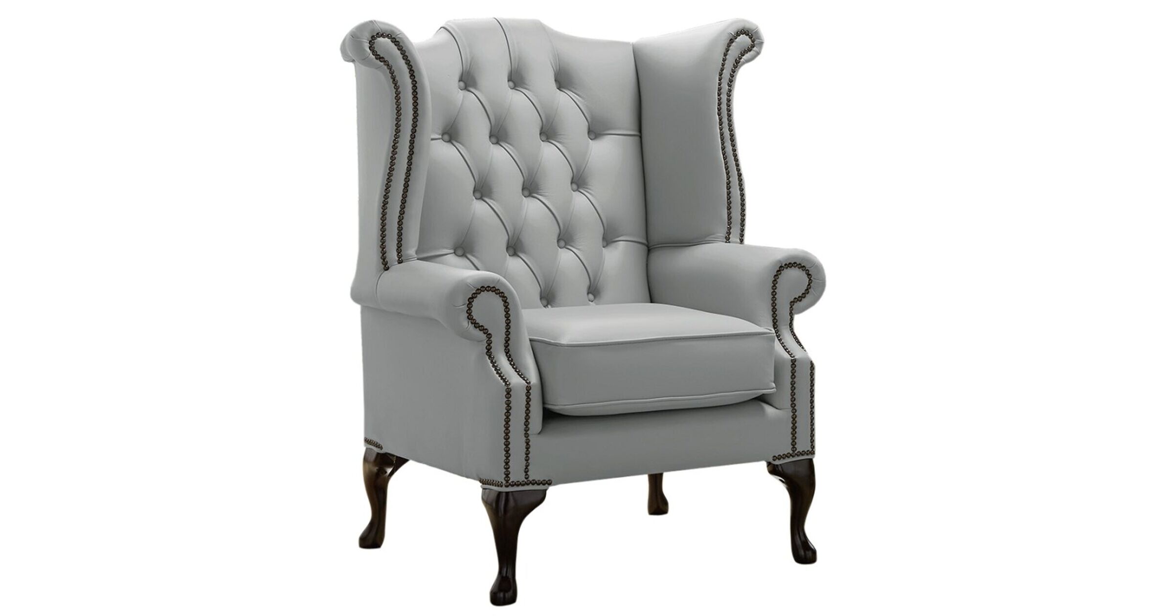 Moon Mist Chesterfield Queen Anne Wing chair | DesignerSofas4U