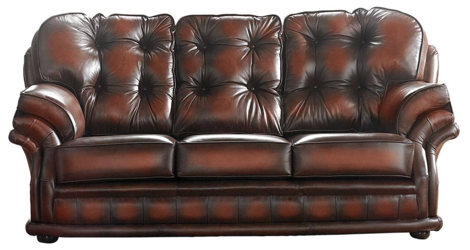 Product photograph of Chesterfield Handmade Knightsbridge 3 Seater Sofa Antique Light Rust Leather from Designer Sofas 4U