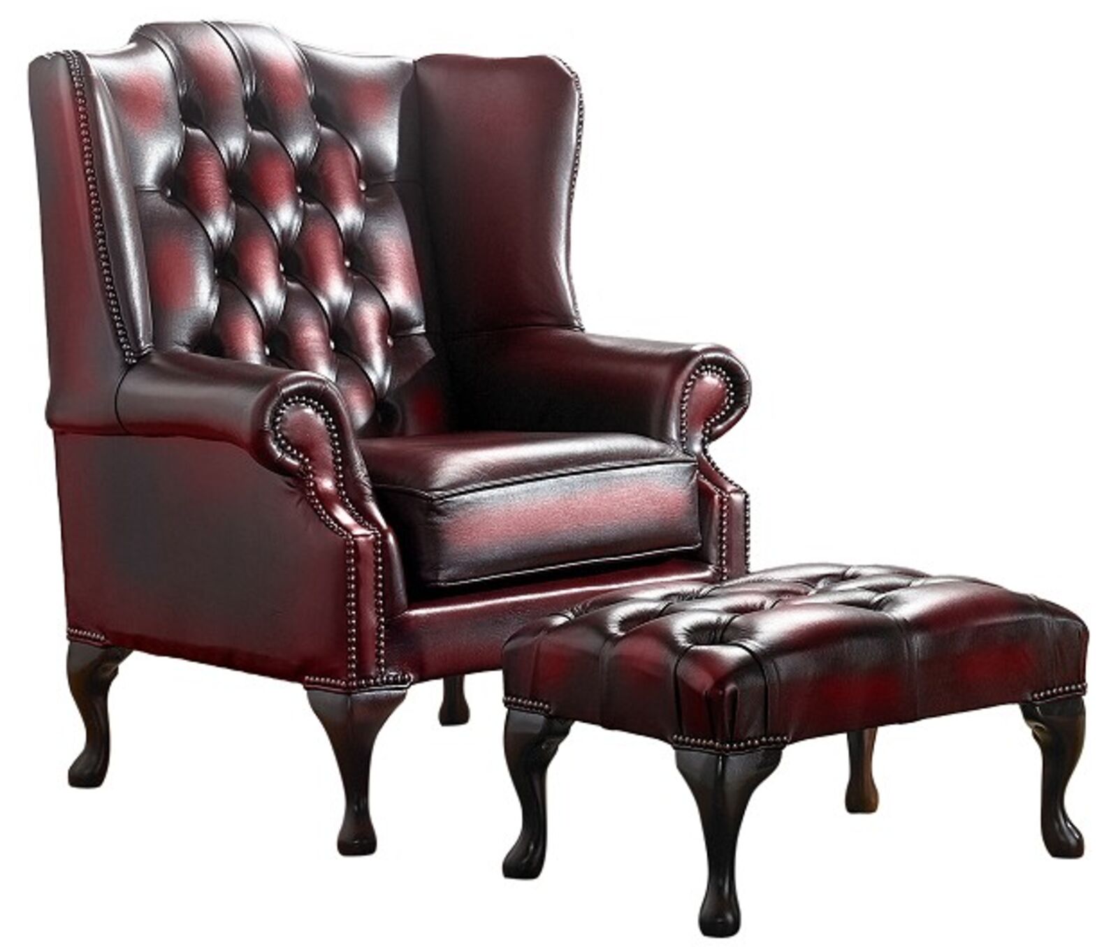 Product photograph of Chesterfield Handmade Mallory Flat Wing Back Armchair Footstool Amp Hellip from Designer Sofas 4U