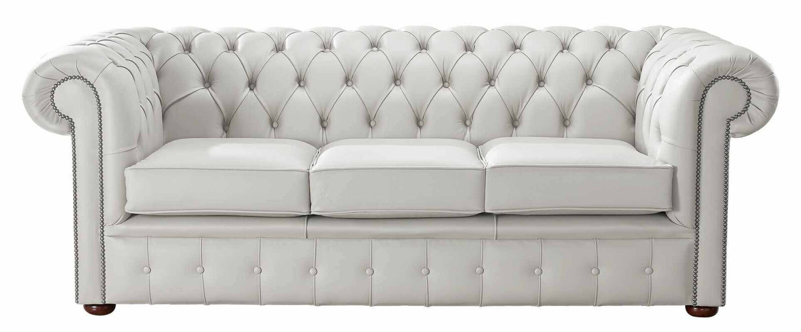 Product photograph of Chesterfield Handmade Leather Shelly Almond 3 Seater Sofa Settee from Designer Sofas 4U