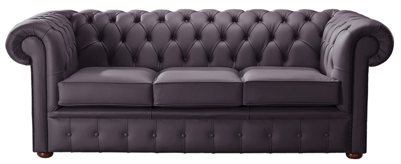 Product photograph of Chesterfield Handmade Leather Shelly Amethyst 3 Seater Sofa Settee from Designer Sofas 4U