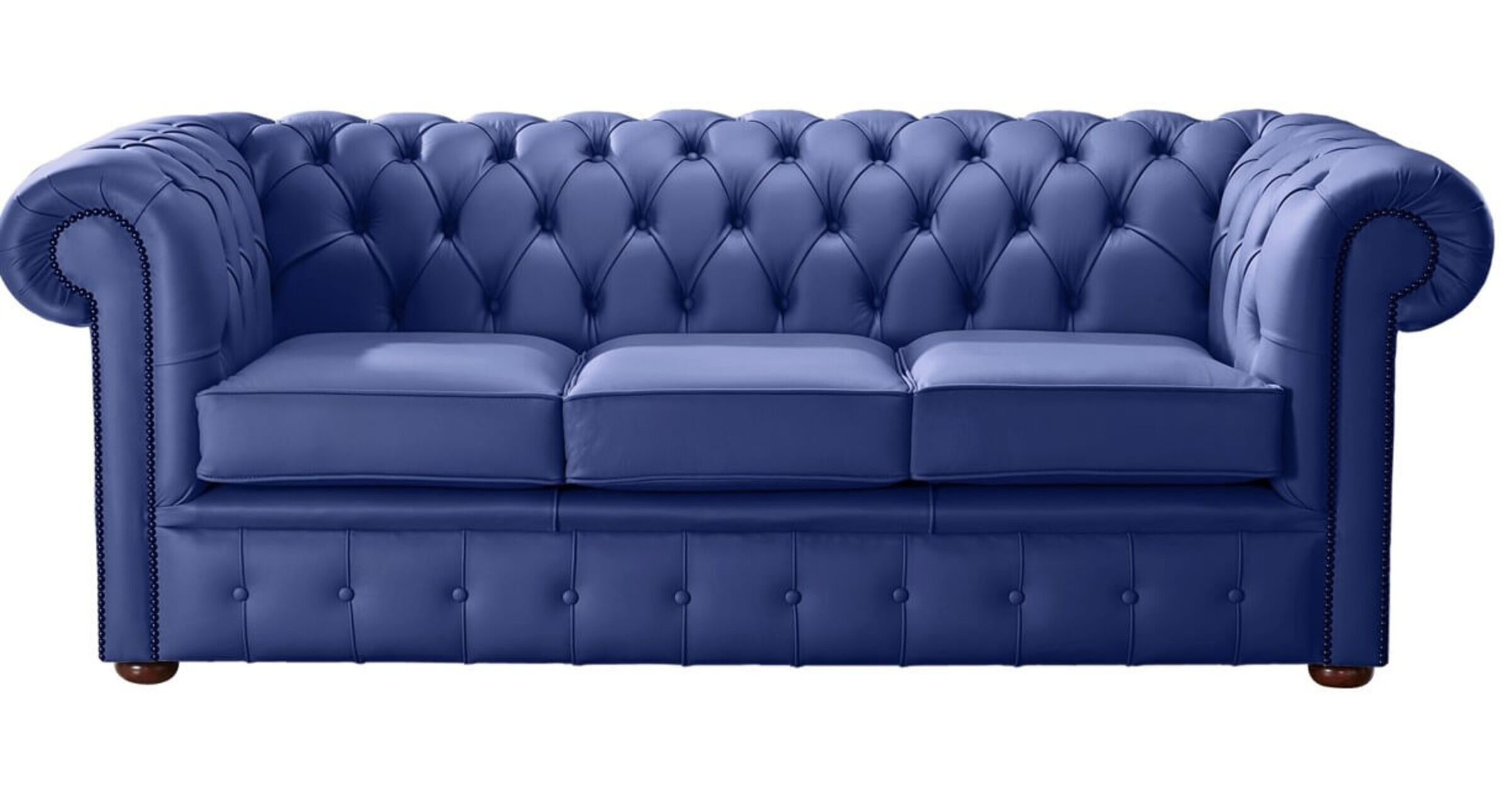 blue gray leather chesterfield sofa