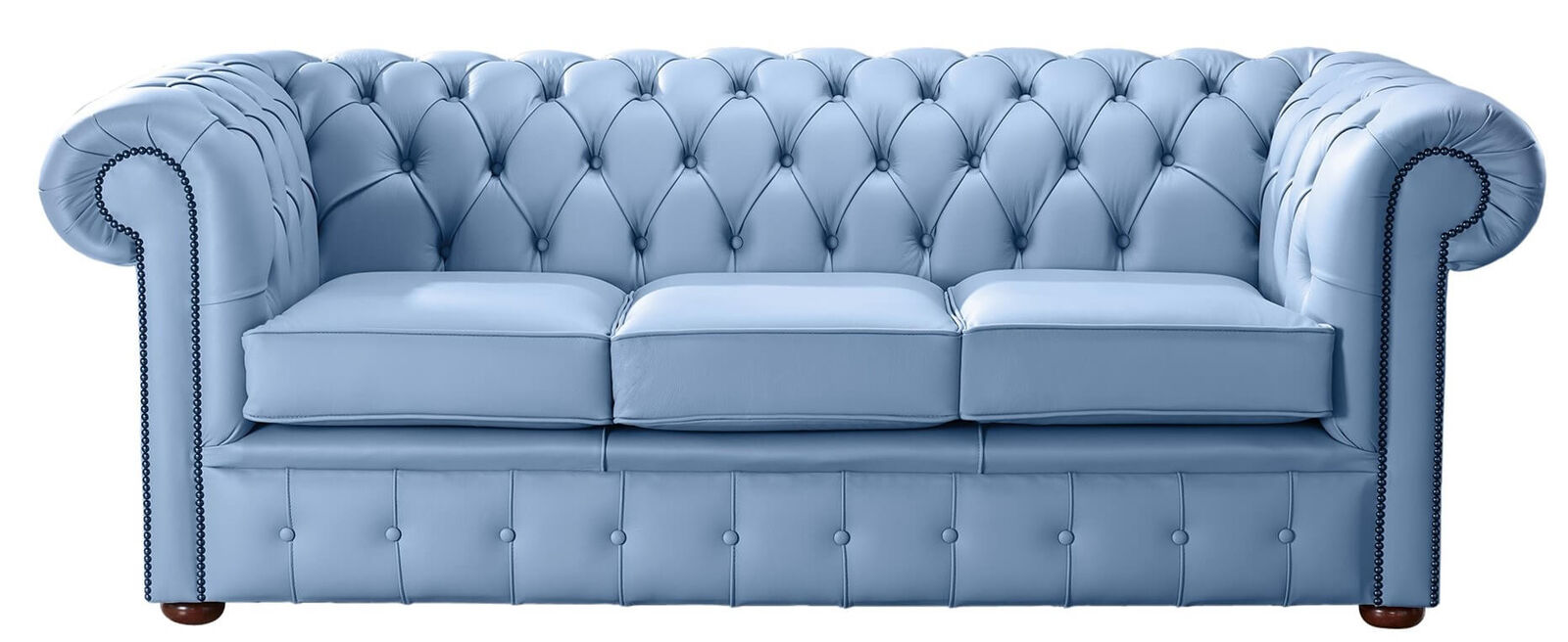 Product photograph of Chesterfield Handmade Leather Shelly Haze 3 Seater Sofa Settee from Designer Sofas 4U