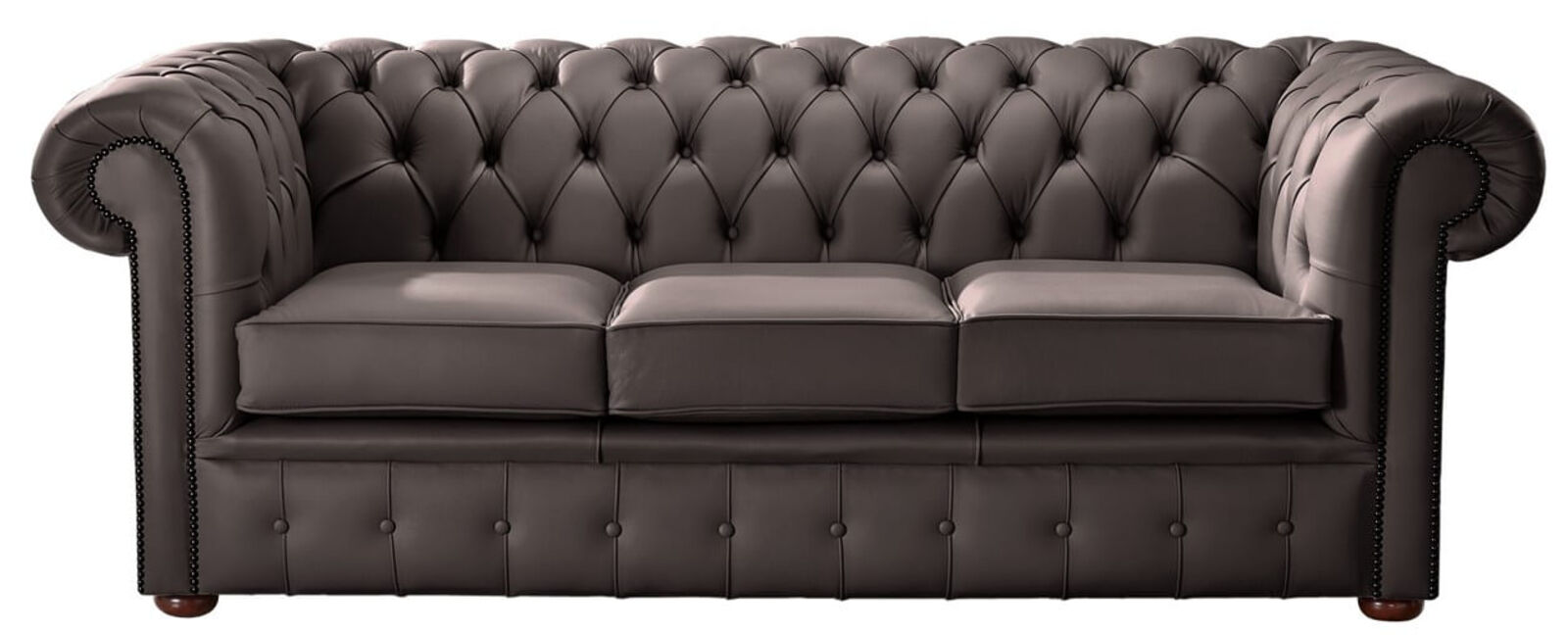 Product photograph of Chesterfield Handmade Leather Shelly Mocca 3 Seater Sofa Settee from Designer Sofas 4U