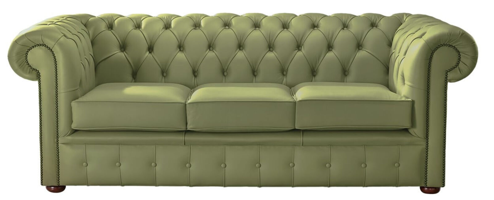 Product photograph of Chesterfield Handmade Leather Shelly Mountain Tree Green 3 Seater Sofa Settee from Designer Sofas 4U