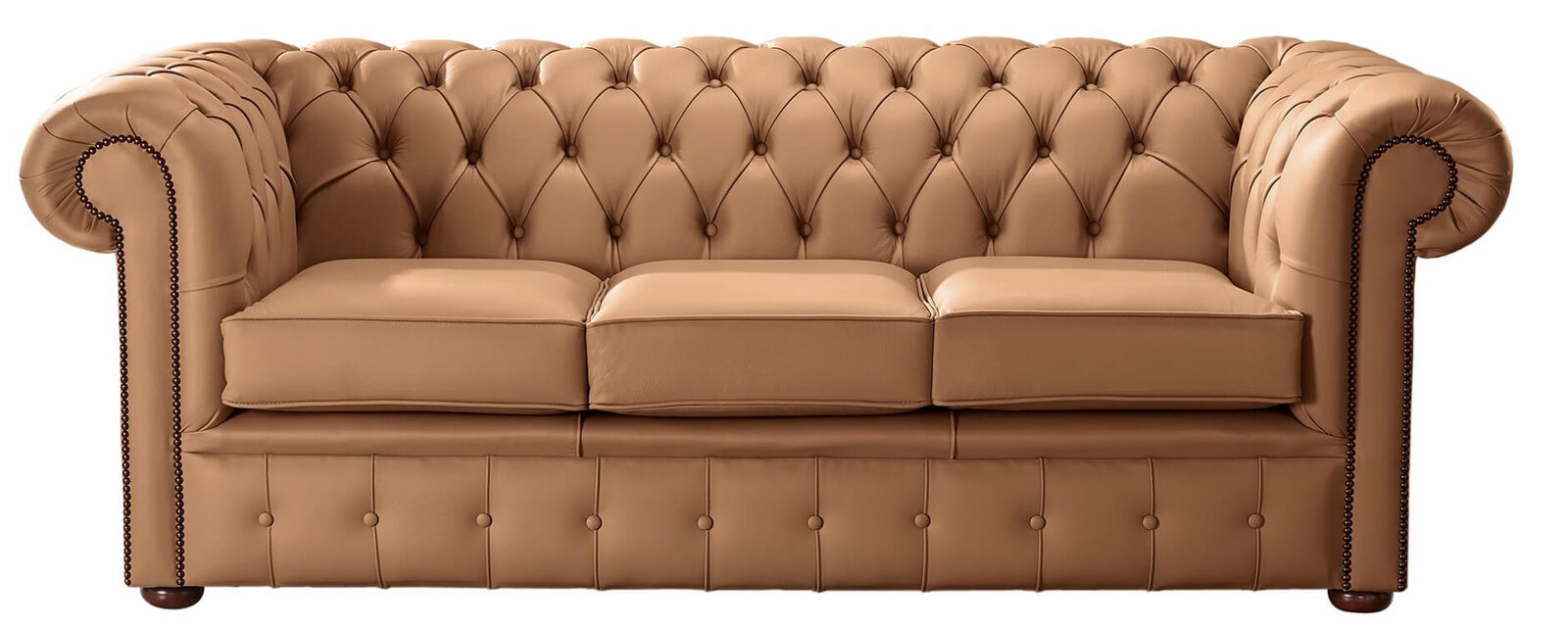 Product photograph of Chesterfield Handmade 3 Seater Sofa Settee Shelly Saddle Real Leather from Designer Sofas 4U