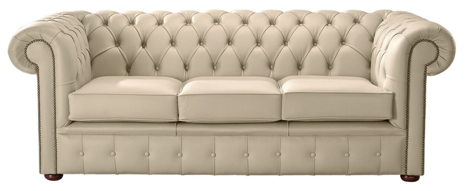 Product photograph of Chesterfield Handmade Leather Shelly Stone 3 Seater Sofa Settee from Designer Sofas 4U