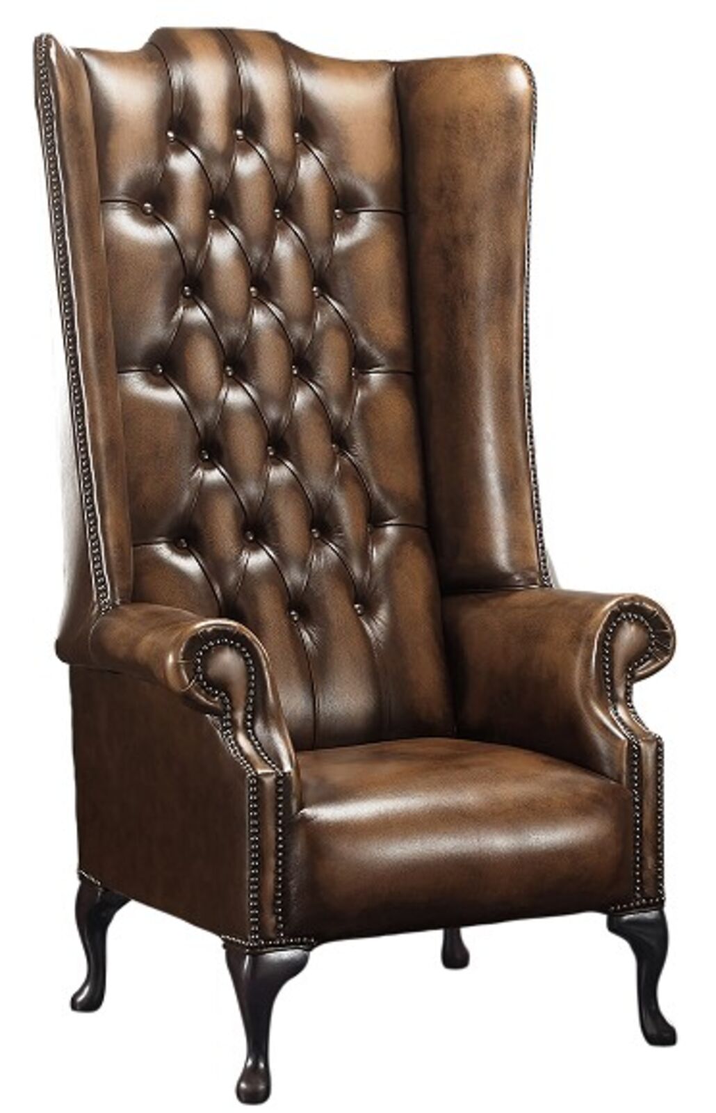 Product photograph of Chesterfield Soho 5ft 1780 S Leather High Back Wing Chair Antique Autumn Tan from Designer Sofas 4U