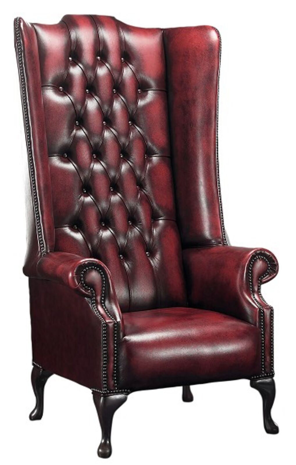 Product photograph of Chesterfield Soho 5ft 1780 S Leather High Back Wing Chair Antique Oxblood from Designer Sofas 4U