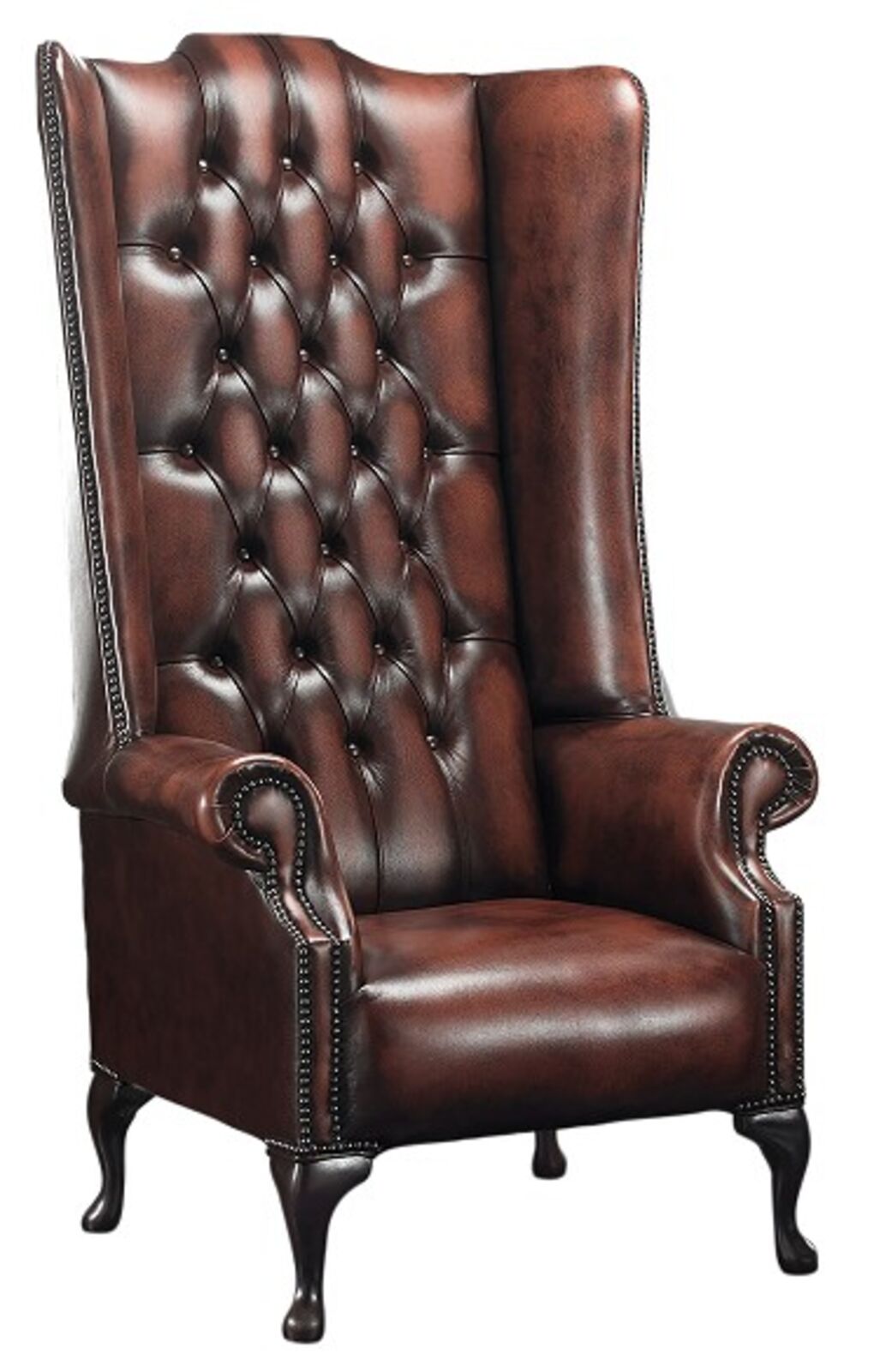Product photograph of Chesterfield Soho 5ft 1780 S Leather High Back Wing Chair Antique Rust from Designer Sofas 4U