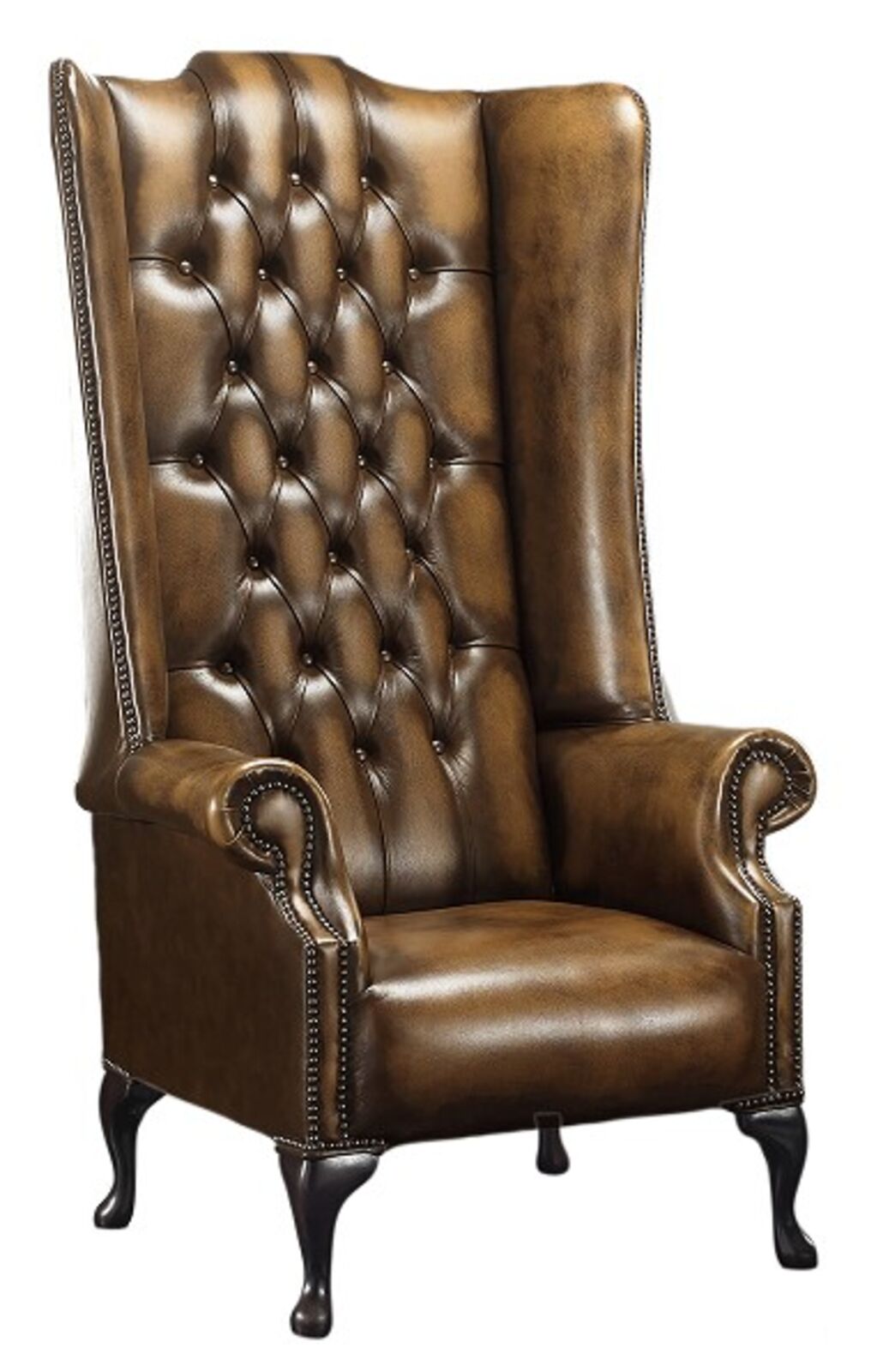 Product photograph of Chesterfield Soho 5ft 1780 S Leather High Back Wing Chair Antique Tan from Designer Sofas 4U