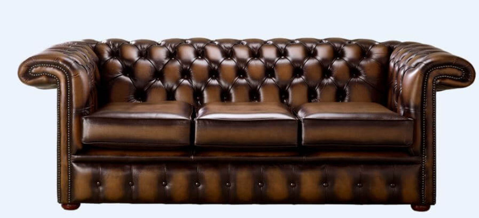 Product photograph of Chesterfield 1857 Hockey Stick 3 Seater Antique Autumn Tan Leather Sofa Offer from Designer Sofas 4U