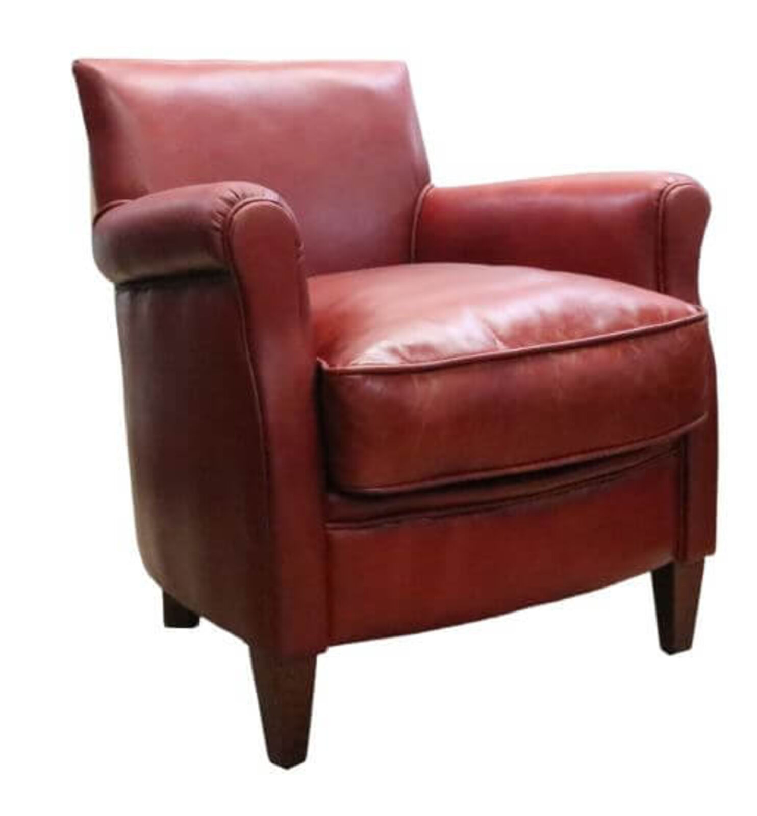 Product photograph of Alfie Vintage Rouge Red Distressed Leather Chair from Designer Sofas 4U